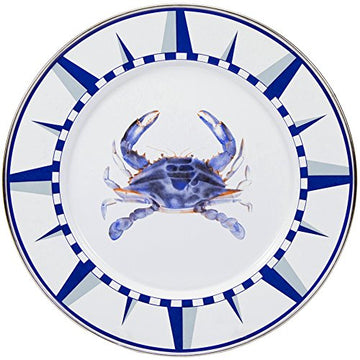 Blue Crab Enamelware Dinner Plate, 10.5", Set of 4